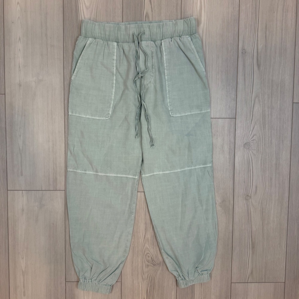 Bella Dahl Sage Green Tencel Lyocell Joggers Elastic Waist Pants Small B3352-654
